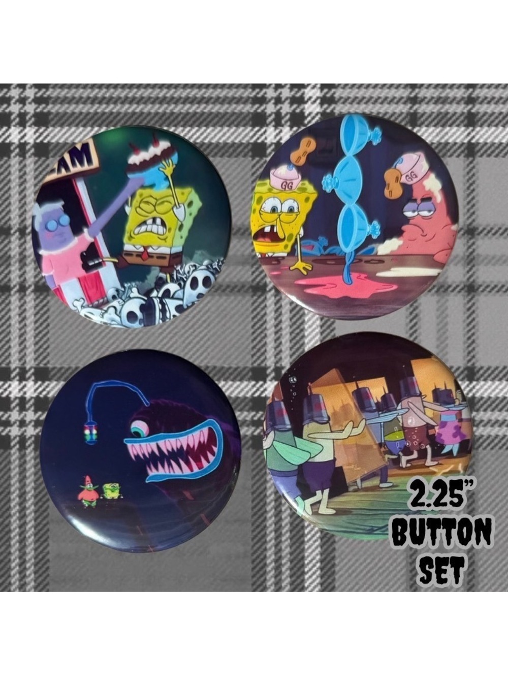 SpongeBob Movie Creepy Scenes 2.25” Button Set of 4